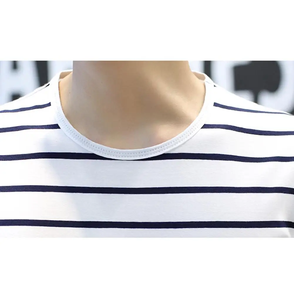 Yfashion Мужская футболка модная простая универсальная полосатая с коротким рукавом