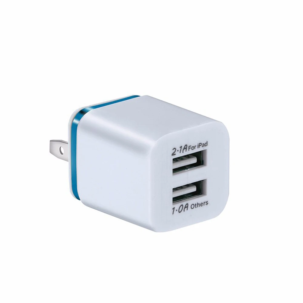 Адаптер зарядного устройства с 2 USB-входами для путешествий стены Портативный ЕС/зарядное устройство мобильного телефона с вилкой Стандарта США для iPhone X XS max для xiaomi для huawei