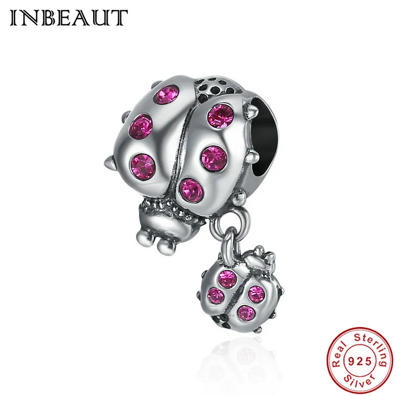 s364 INBEAUT, новая мода, 925 пробы, серебряный, милый, животный, ручная работа, милый, мультяшный кролик, панда, бусины, талисманы, подходит для браслета Пандора - Цвет: s364