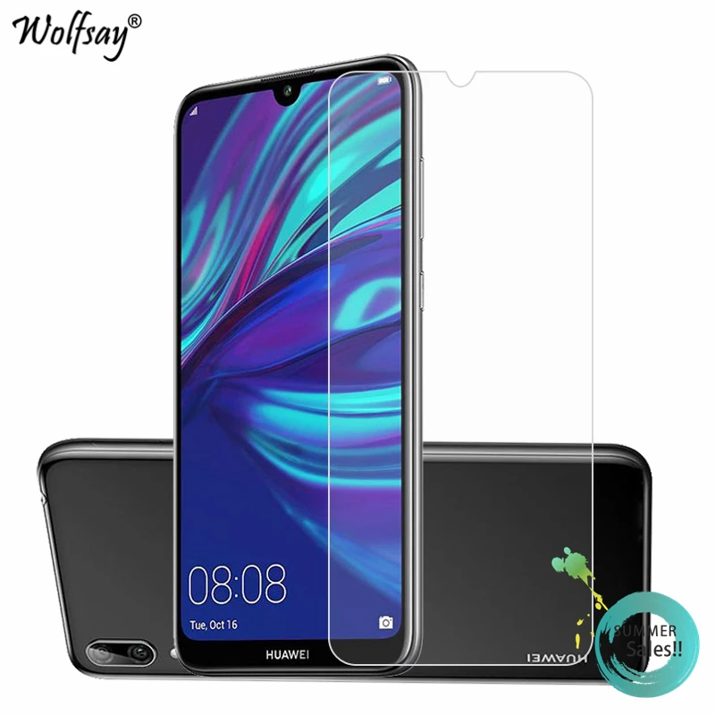 2 uds 9H vidrio Huawei Y7 2019 de vidrio templado Protector de pantalla para Huawei Y7 2019 de vidrio pel&iacute;cula del tel&eacute;fono Huawei Y7 2019 pel&iacute;cula protectora-0