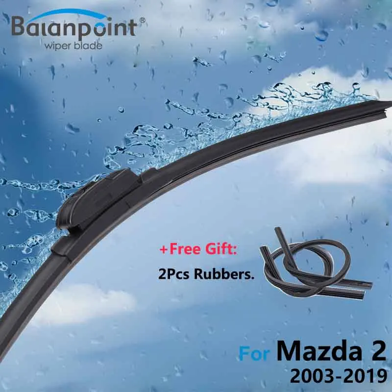 2 шт. щетки стеклоочистителя + мягкие резинки для Mazda 2003-2019 ISO9001 мягкое резиновое