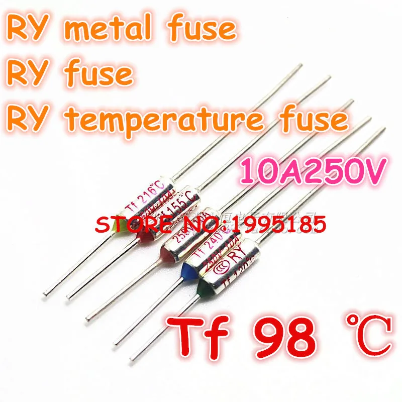 RY 100 шт./лот новый микро тепловой предохранитель 10A250V 98 градусов C Мини