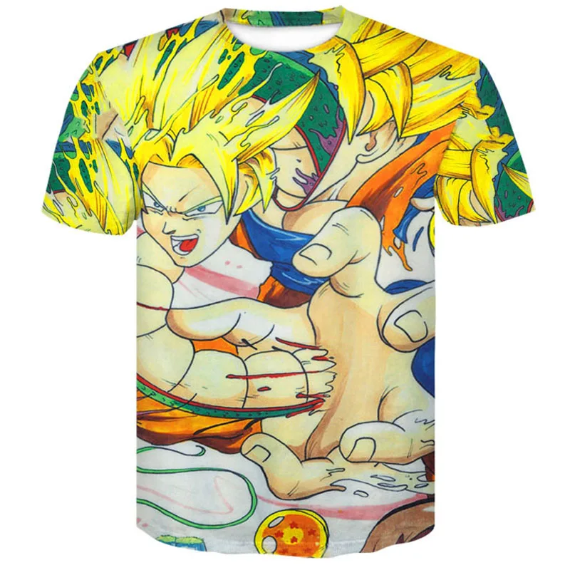 9 Манга dragon ball z Super Saiyan Son Goku, аниме, летняя 3D печать, новинка, модные футболки, топы для мужчин/мальчиков, мультяшная Повседневная футболка - Цвет: 9