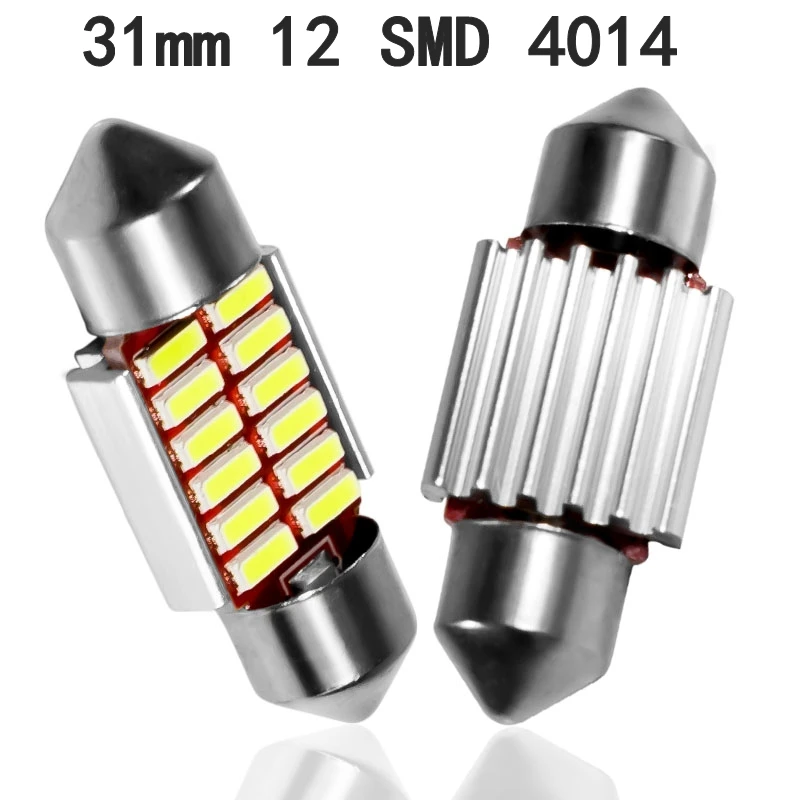 100 шт 31 мм 36 39 41 C5W C10W супер яркий 4014 SMD Автомобильный светодиодный фестон