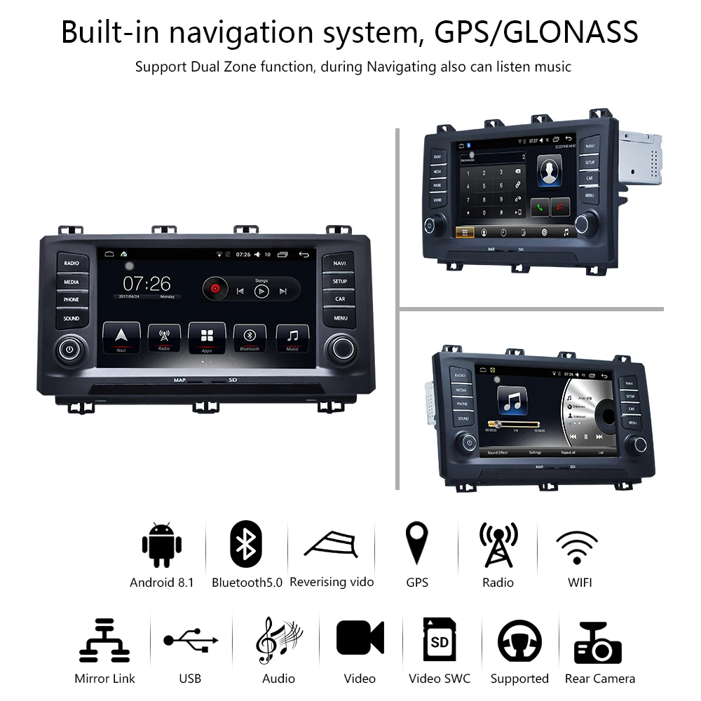 Android 8,1 8 дюймов Сенсорный экран gps навигация мультимедийное Радио DVD плеер 4G/32 ГБ/64 ГБ для Seat Ateca