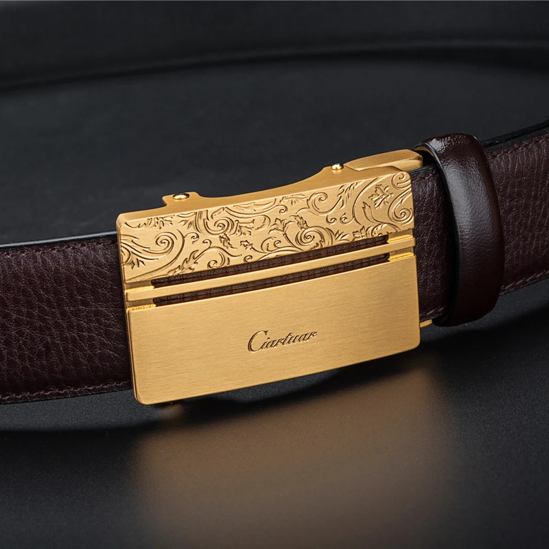 2019 роскошный дизайн Для Мужчин's Ремни анаглиф пряжка с гравировкой ремни из