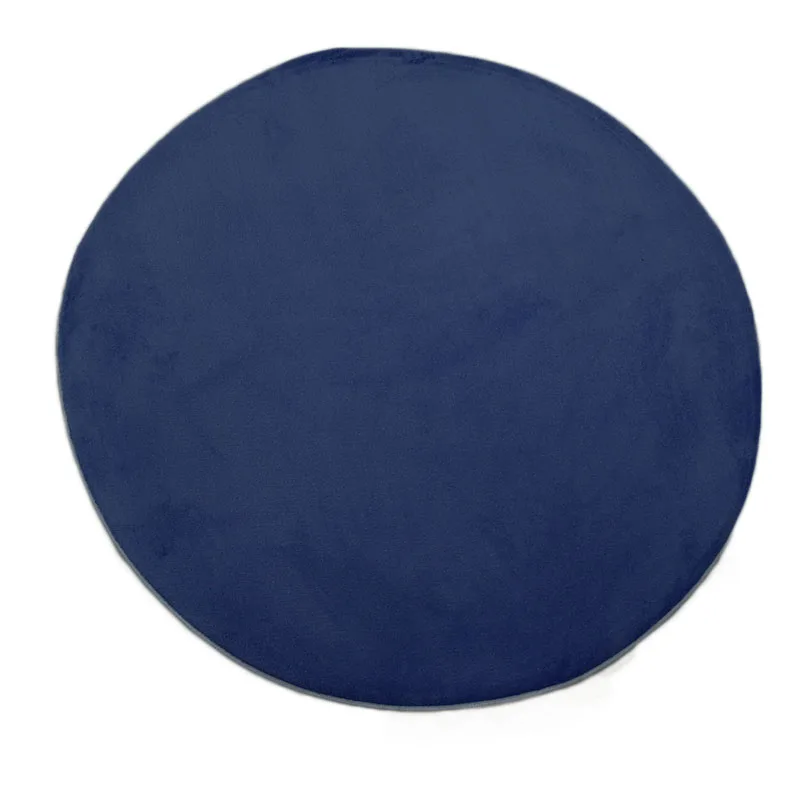 Blue Однотонный коралловый бархатный коврик мягкий Напольный Коврик противоскользящий круглый ковер Европейский стиль Подушка гостиная спальня украшения - Цвет: Blue