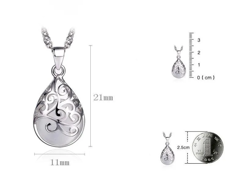 Стерлингового серебра 925 пробы Мода Опал ladies' кулон ожерелье женский короткий воды-цепочка «Волна» женский подарок на день рождения дешево