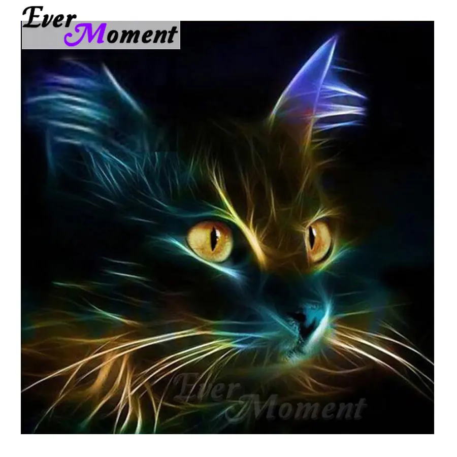 Алмазная живопись с котом Ever Moment полноразмерная картина мозаика стразы алмазная
