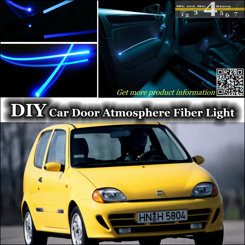 

interior Ambient Light Tuning Atmosphere Fiber Optic Band Lights For Fiat Seicento / 600 Inside Door Panel illumination Refit