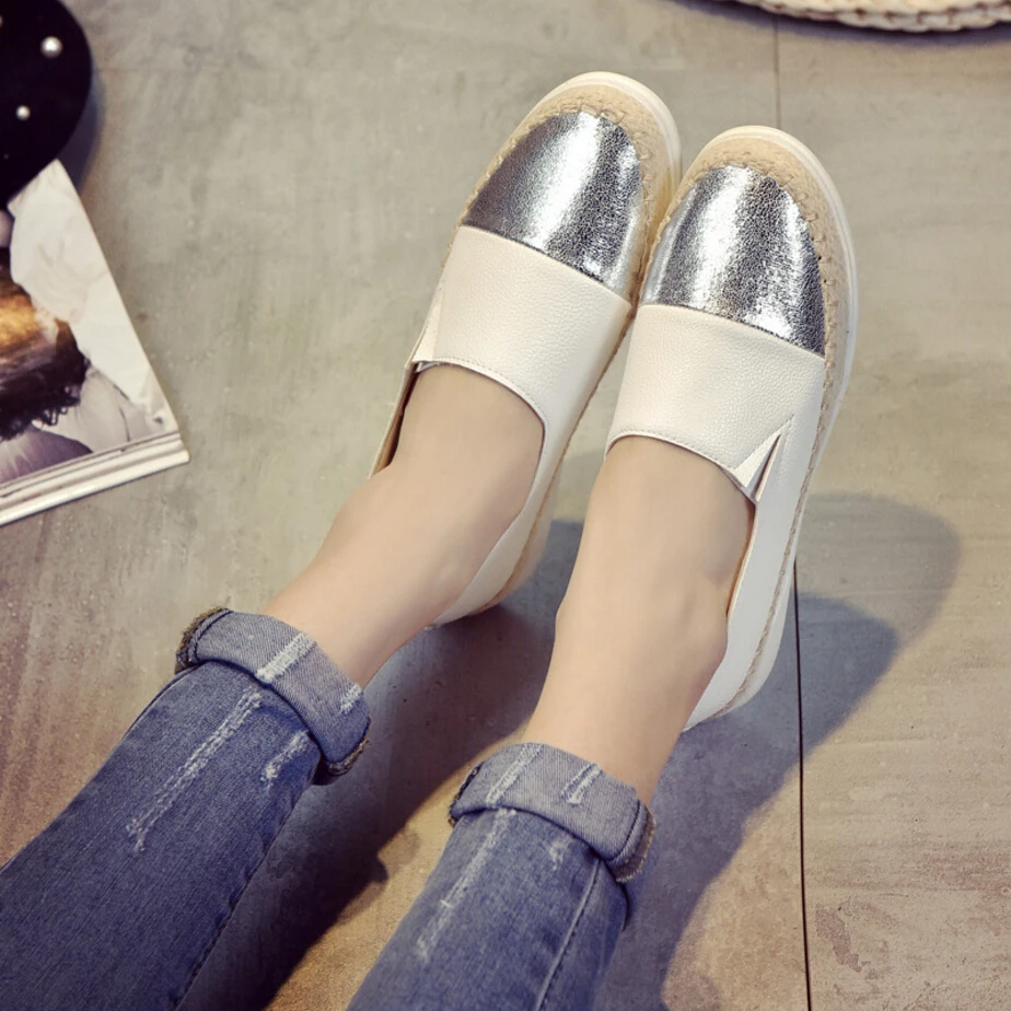 Женские эспадрильи обувь на плоской подошве смешанных цветов толстой женские