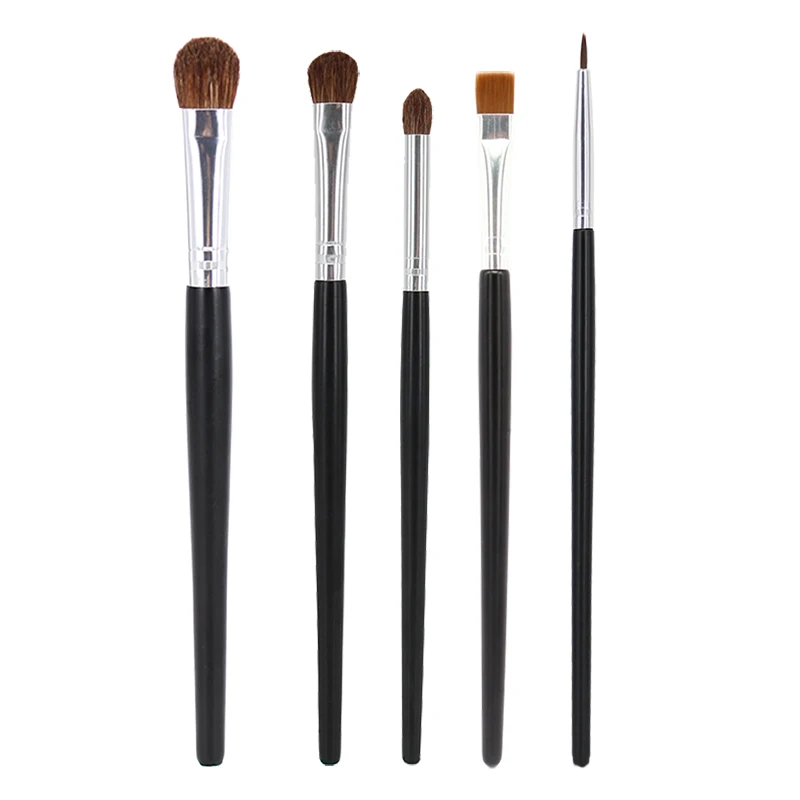 5pcs Set Профессиональный макияж глаз кисти набор 5 шт. тени для век жидкая подводка для бровей крем складывающийся карандаш смешивание пятен Красота Инструменты комплект - Handle Color: 5pcs Set