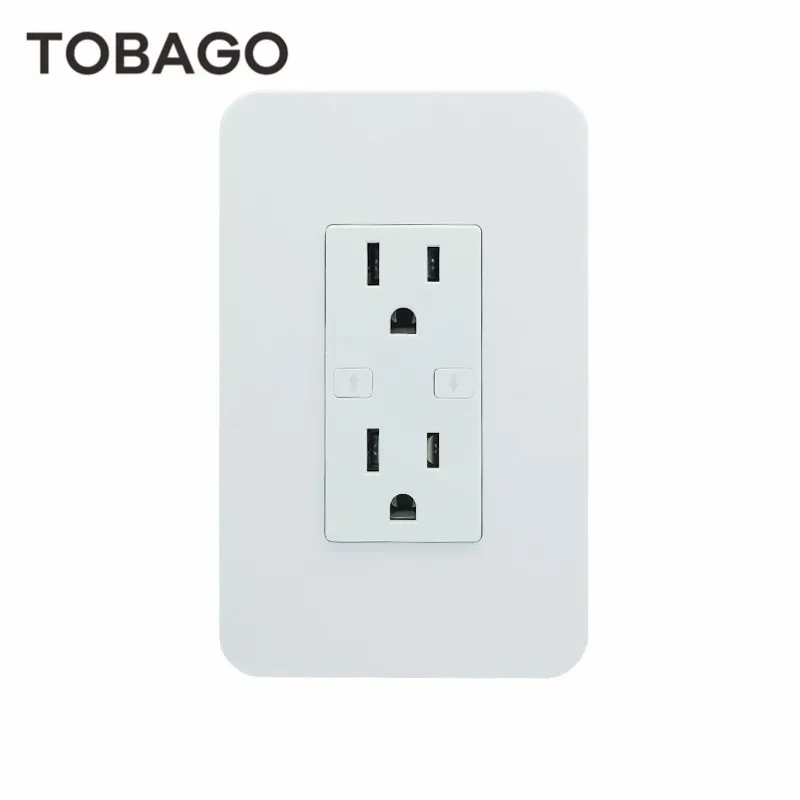TOBAGO, США, умный настенный выключатель, таймер, Wifi розетка с дуплексной независимая розетка AC TR - Тип: US 120 Style