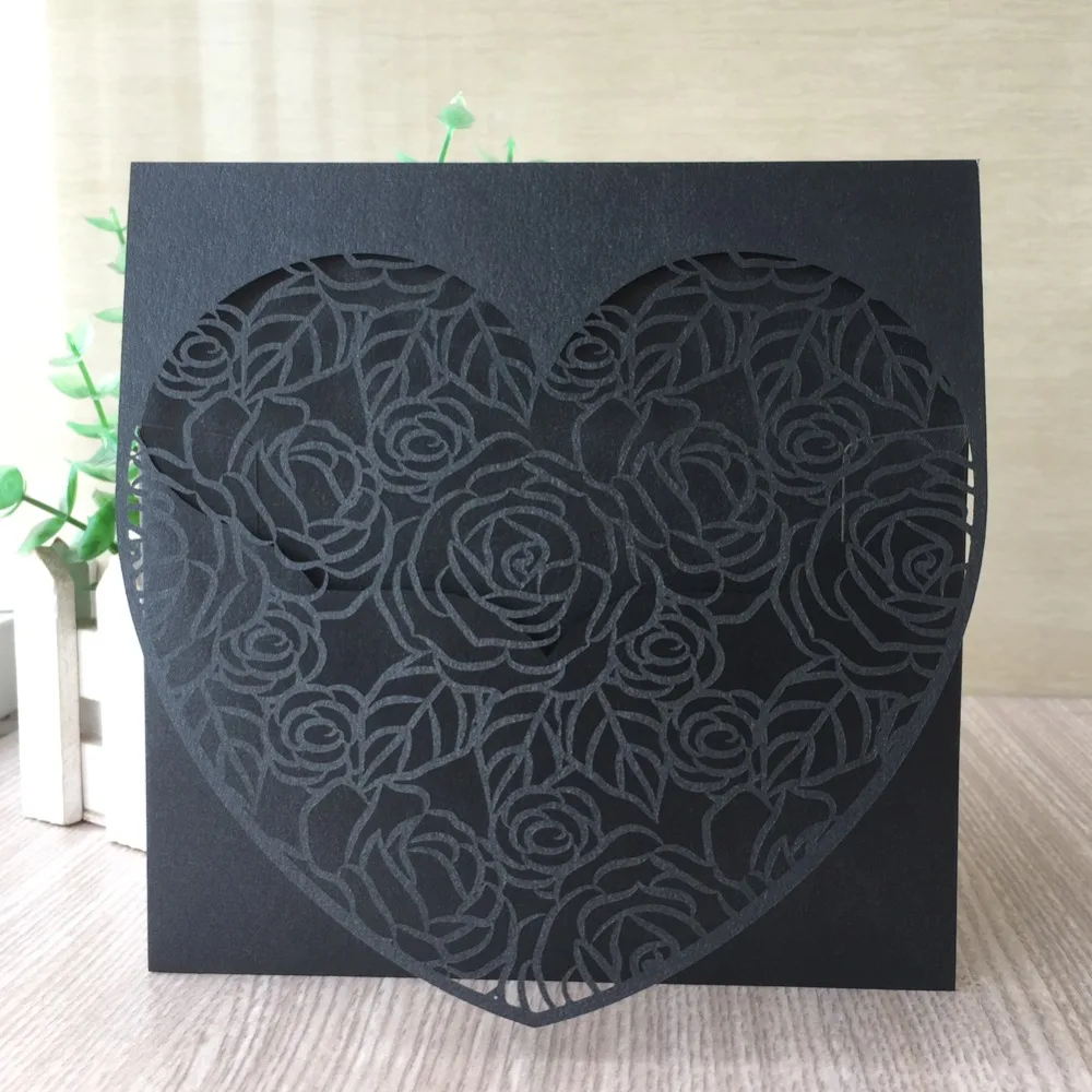 20pcs/lot New Arrival Laser Cut Heart Design Wedding Party Card Invitations Birthday Banquet Supplies | Дом и сад