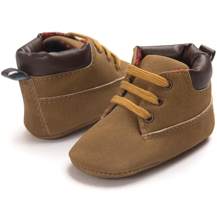 Ботинки для маленьких мальчиков и девочек зимняя детская кожаная обувь с мягкой