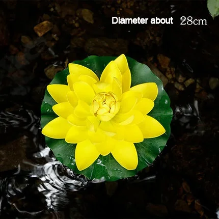 28cm yellow Настоящее прикосновение плавающий воды лотоса искусственные цветы для свадьбы дома вечерние украшения водяная Лилия Свадебный декор - Цвет: 28cm yellow