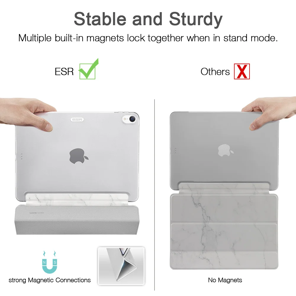 ESR Чехол для iPad Pro 11 легкий умный трехслойный чехол из искусственной кожи твердая задняя крышка мраморный чехол для Apple iPad Pro 11