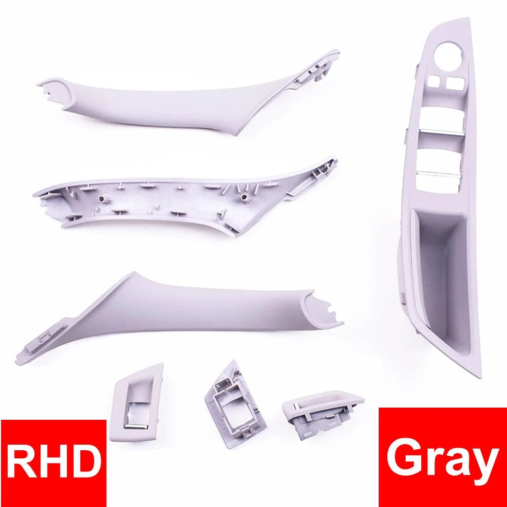 4/7PCS Set Right Hand Drive RHD For BMW 5 series F10 F11 520 525 Red Wine Gray Car Interior Door Handle Inner Panel Pull Trim images - 6