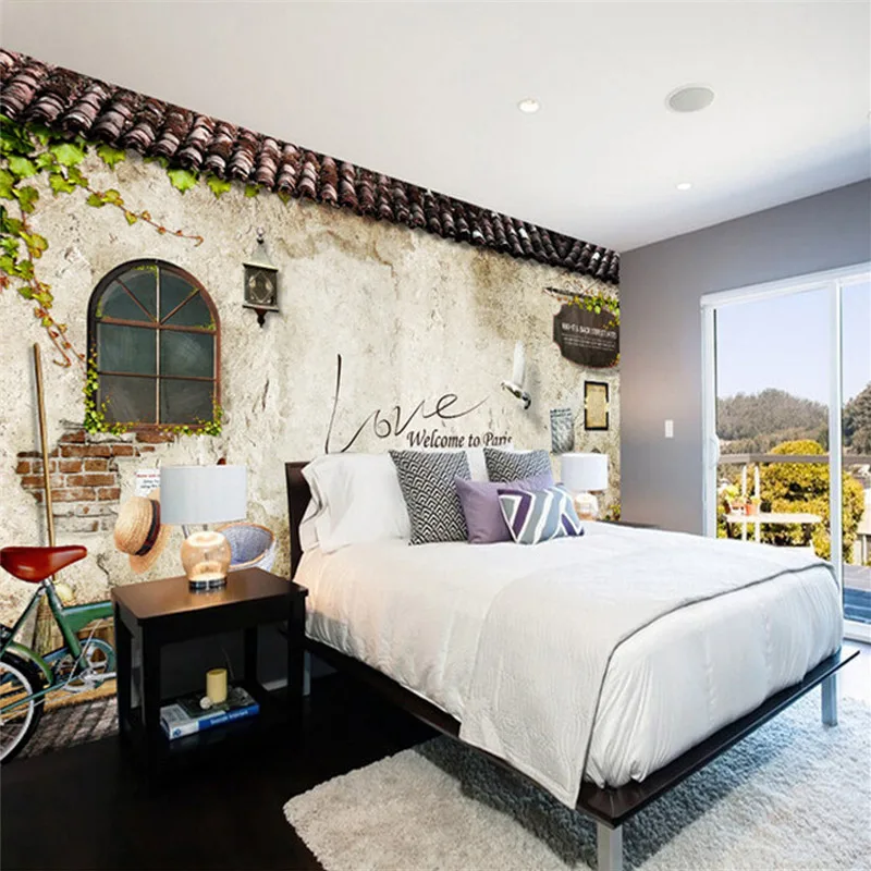 Высокое качество современные 3D Ретро стиль Добро пожаловать в Париж обои Papel де