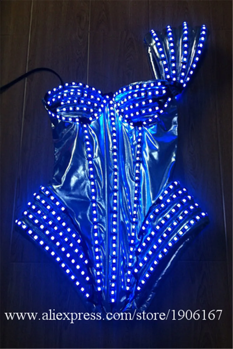 Полноцветный светодиодный светящийся женский костюм DS танцевальная одежда для