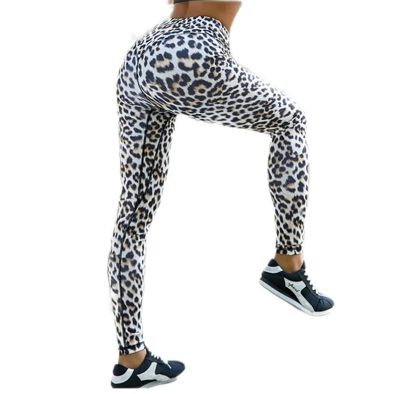 YANX Harajuku high waist leopard leggings women sportswear fitness clothing 2018 athleisure sexy legging activewear pants 9039 | Женская
