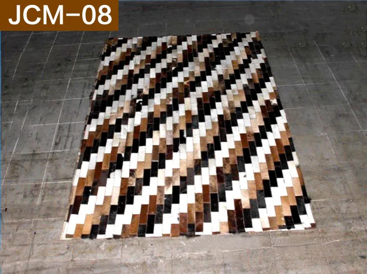 

free shipping 100% natural genuine cow leather pink rug