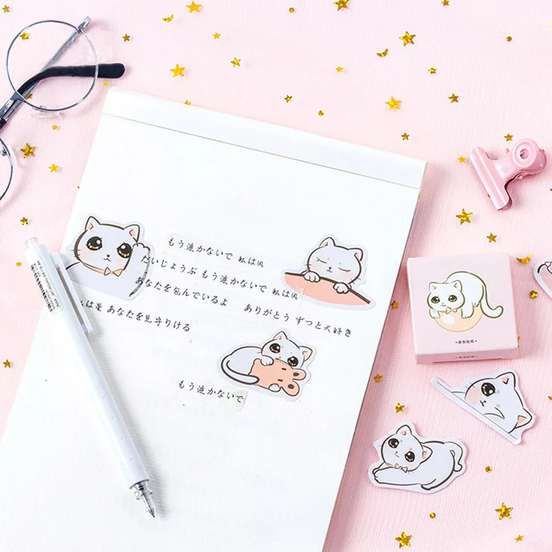 45 шт./кор. креативный милый кот самоклеющиеся наклейки для дневника альбом