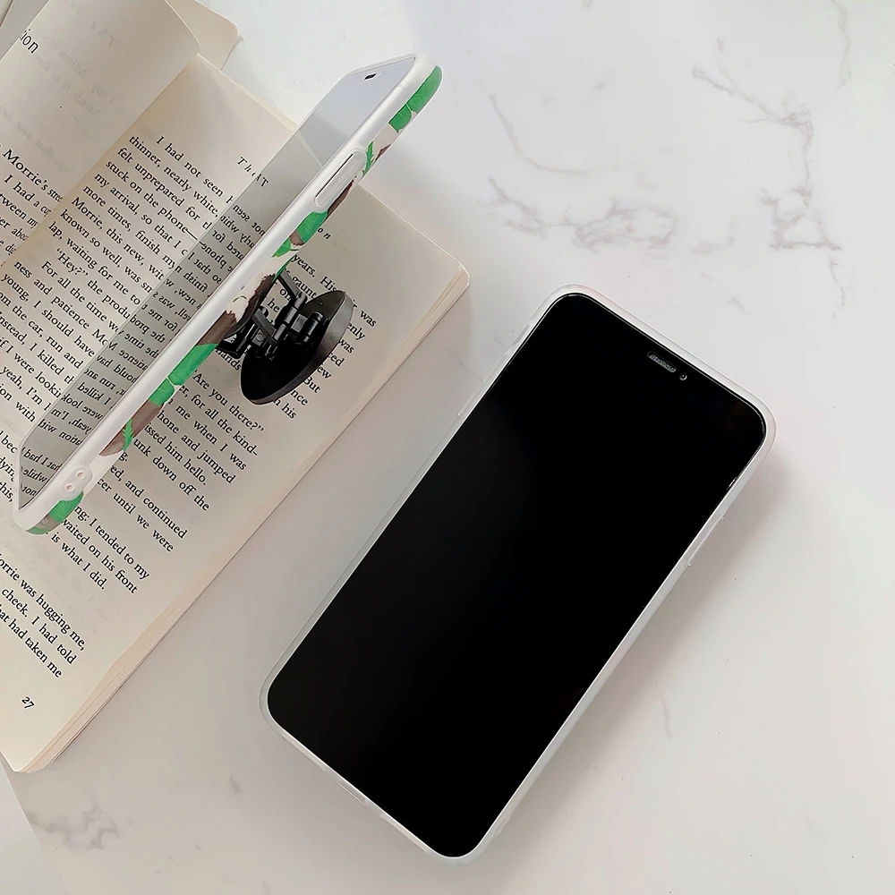 LOVECOM Ретро цветок лист стрейч держатель чехол для телефона для iPhone 11 Pro Max XR XS Max 7 8 6 Plus чехол мягкий IMD Телефон задняя крышка