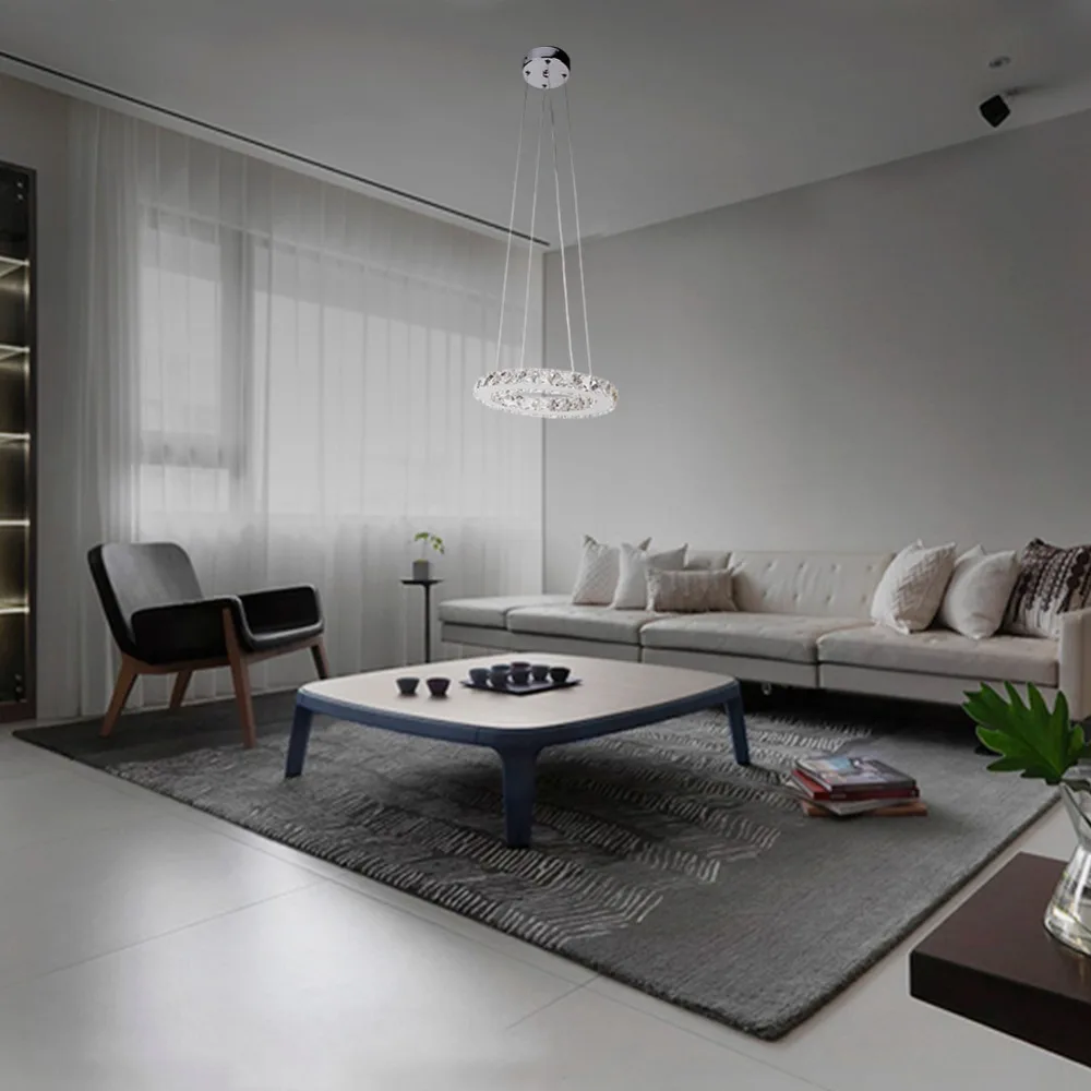 Светодиодный потолочный светильник теплый белый с кристаллами|light circle|lamp modernmodern
