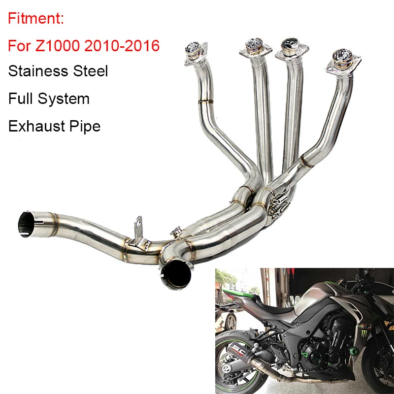 Z1000 10-16 мотоцикл глушитель труба изменение для Kawasaki Z1000 2010-1016 Stainess Сталь Спереди Трубы полный Системы