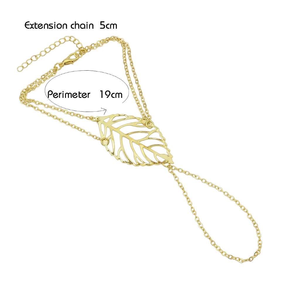 Joywish минималистский золото-Цвет цепи раба Браслеты с листа Форма Bijoux Pulseira feminina