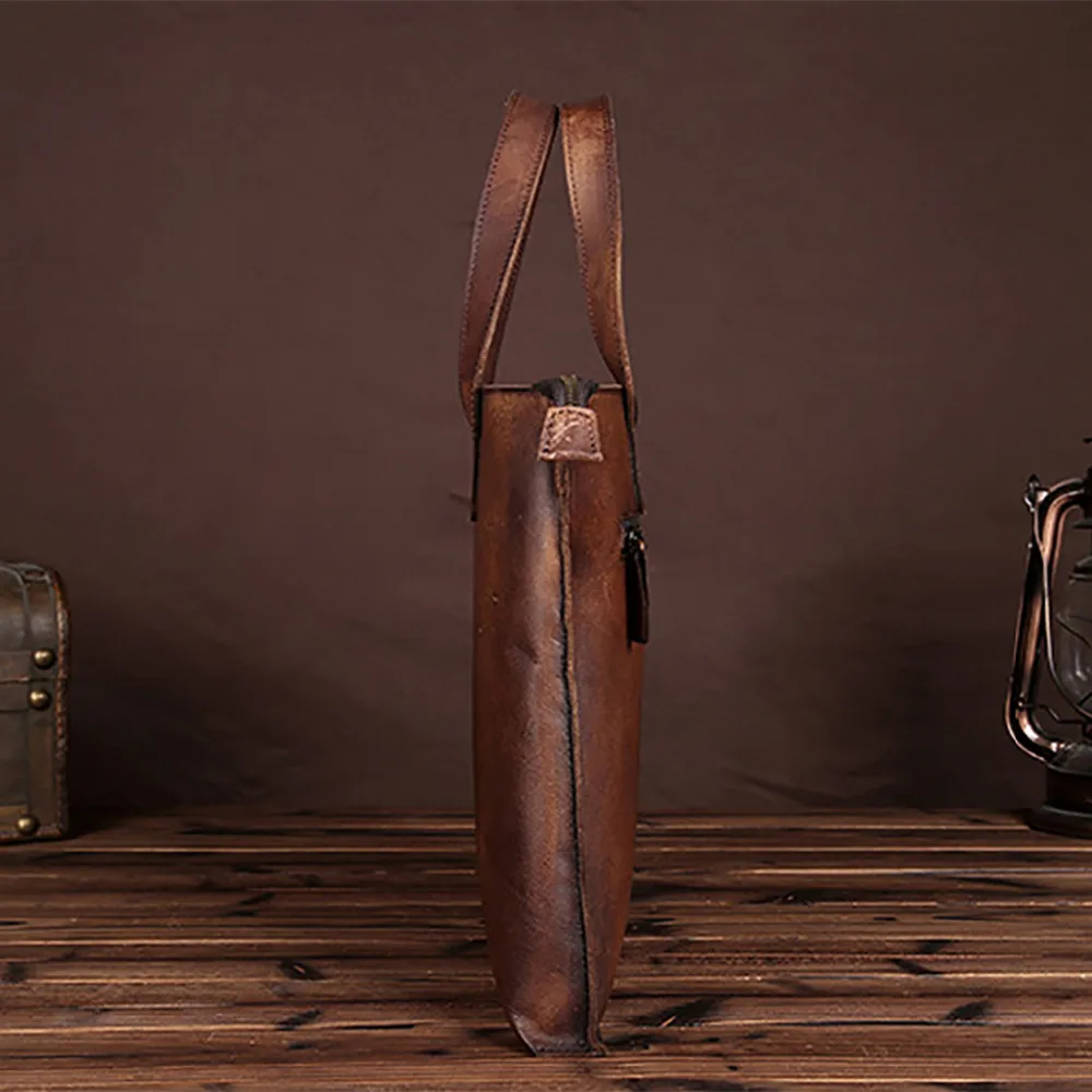 Новейший дизайн мужской портфель из натуральной кожи сумка тоут для ноутбука