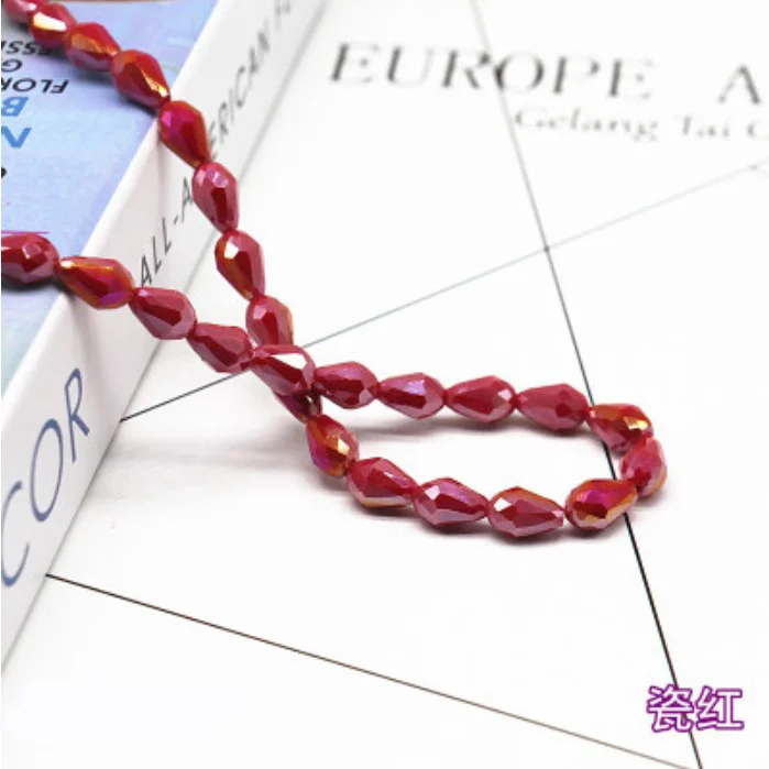 Бесплатная доставка разноцветные бусины из чешского хрусталя 6*8 мм 70 шт. кристалл