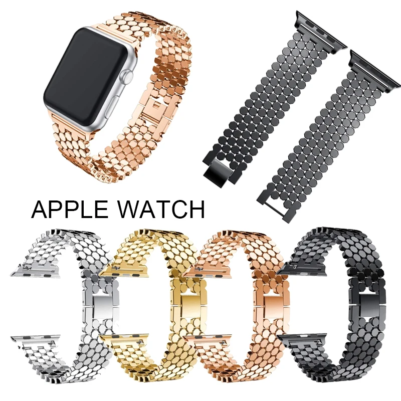 Ремешок для apple watch из нержавеющей стали ремешок ММ мужчин женщин 42 мм 38 bling