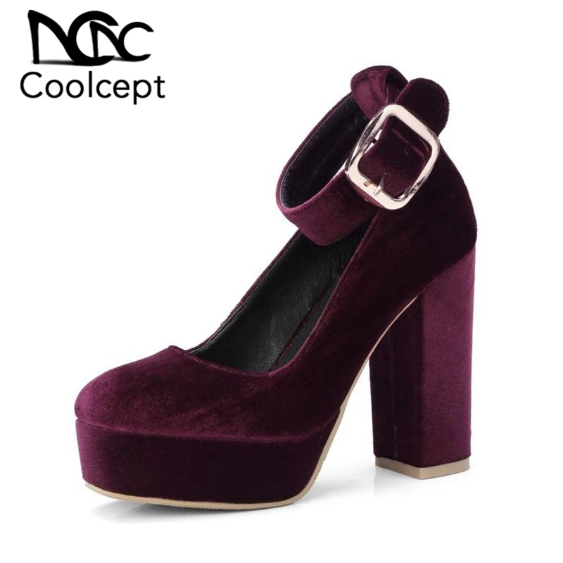 CoolCept/женские туфли-лодочки однотонные туфли на толстом каблуке с круглым носком