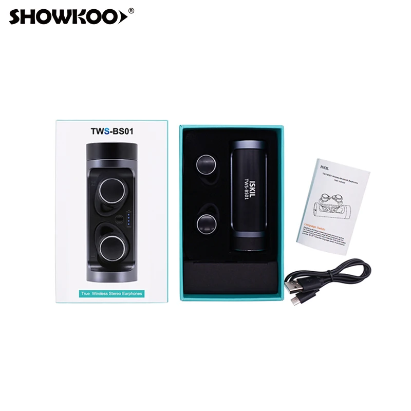 Showkoo BS 01 TWS Беспроводная гарнитура Bluetooth V4.2 наушники с шумоподавлением IPX6