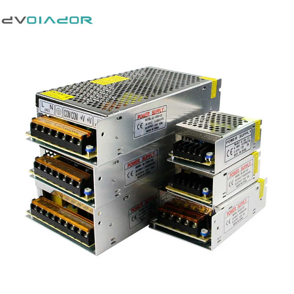 DVOLADOR High quality Power supply 1A 2A 3A 5A 10A 15A 20A LED Driver DC12V Lighting Transformers for Strip Supply | Аксессуары для