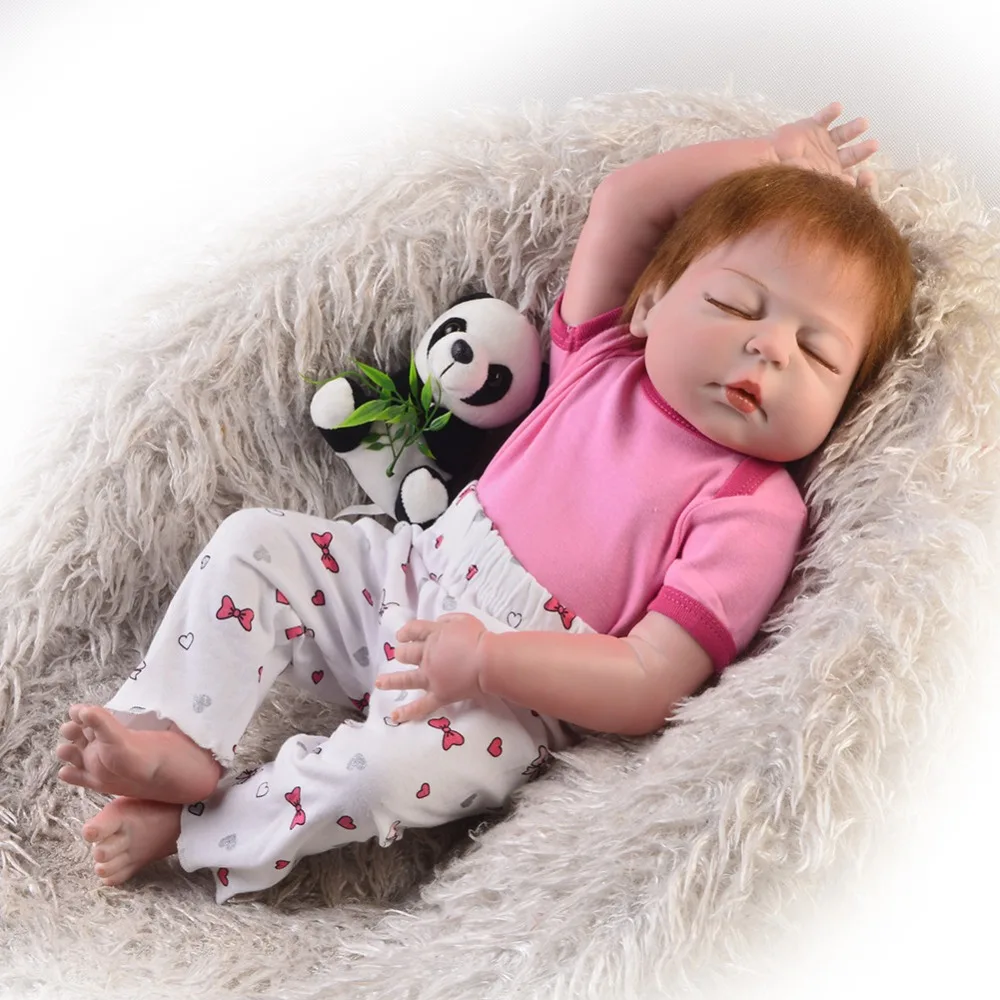 Симпатичные полностью силиконовые куклы Новорожденные 23 дюйма для девочек детей