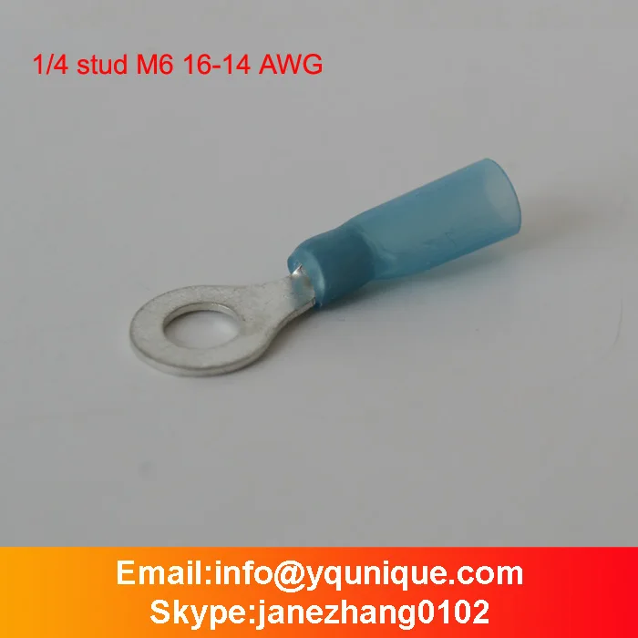 6mm bolt 16-14AWG(синий) Термоусадочные кольцевые клеммы с клеевым вкладышем-Размер кольца:#4#8#10 1/4 5/16 3/" винт - Цвет: 6mm bolt