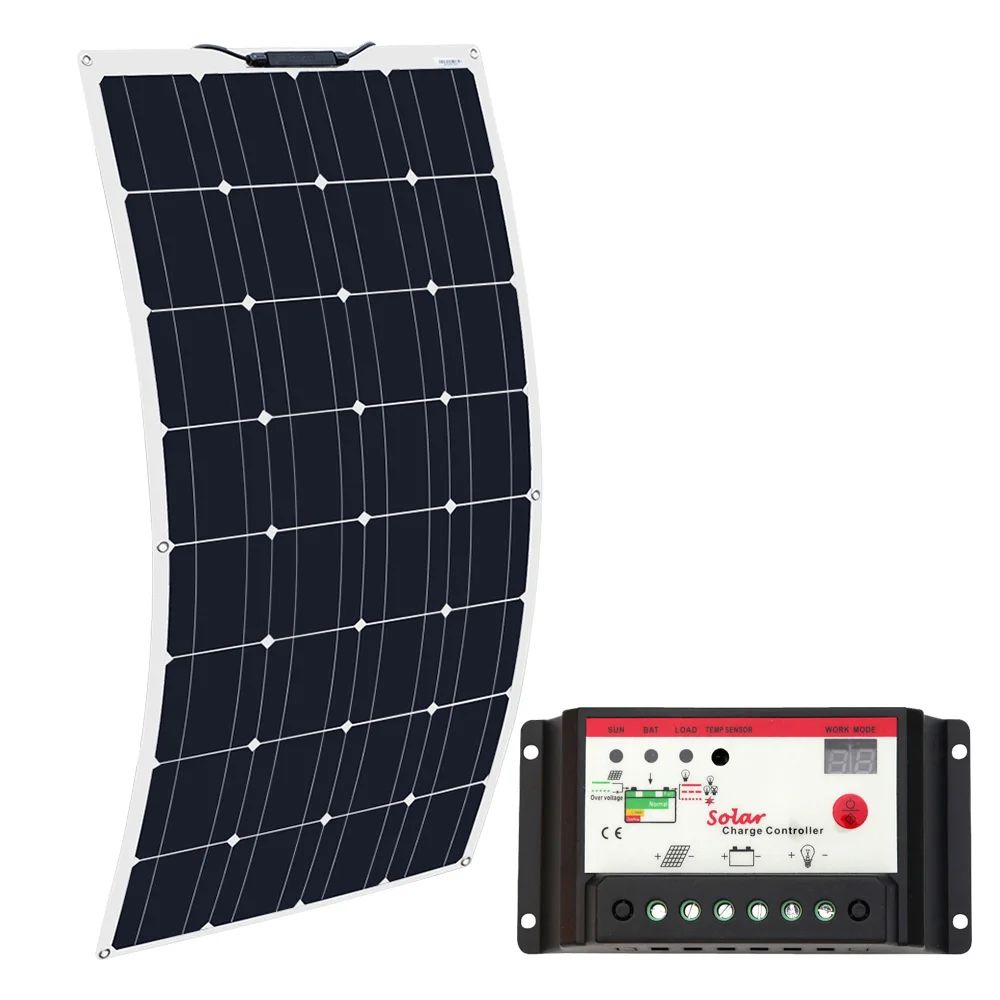 Boguang 16V 100 Вт солнечная панель с контроллером 10A sonnenkollektor 100 Ватт Гибкие зарядки 12v монокристаллические батареи 100 W - Цвет: red