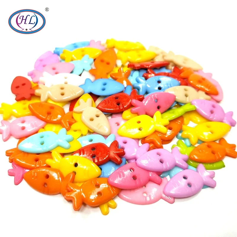 

HL 50pcs 25x12mm Mixed Colors Radish 2 Holes Plastic Buttons Children's Doll Sewing Crafts Accessories DIY Scrapbooking