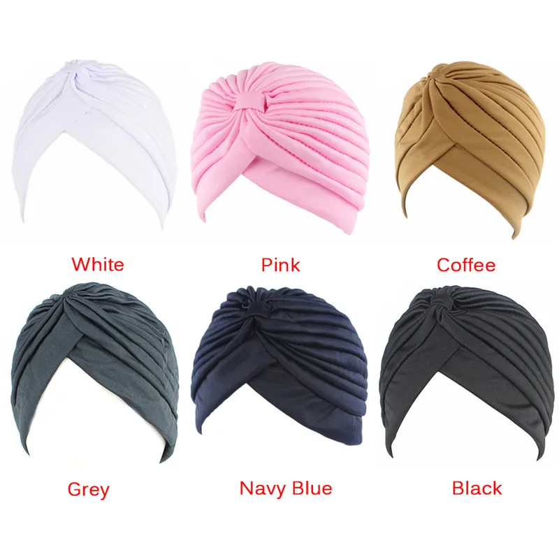 

Women Elastic Stretchy Beanies Hat Bandanas Big Satin Bonnet Hijab Cap Hat For Musleim Womens Solid Color Muslim Turban Cap 1PCS