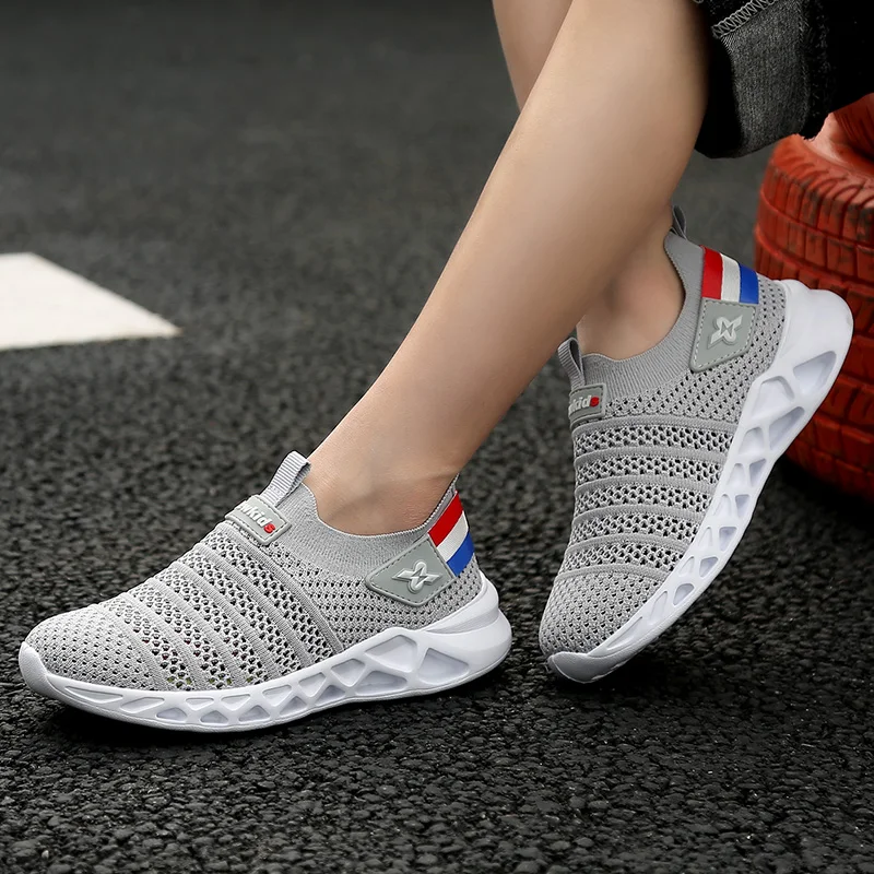 Летние детские спортивные Повседневное обувь без шнуровки для мальчиков и