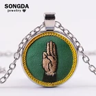 Уникальное ожерелье SONGDA для девушек-разведчиков, подвеска с кабошоном, ожерелье с имитацией вышивки фото и кабошоном, идея для рукоделия, подарок