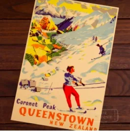 Карта морских рыбок Новой Зеландии NZ природный вид искусство ретро холст рамка