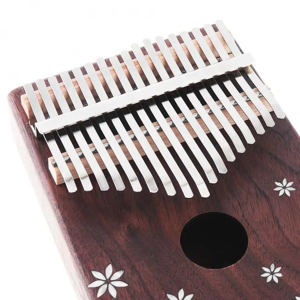 Миниатюрное пианино Kalimba из акации 17 клавиш с корпусом инкрустацией Семь листьев
