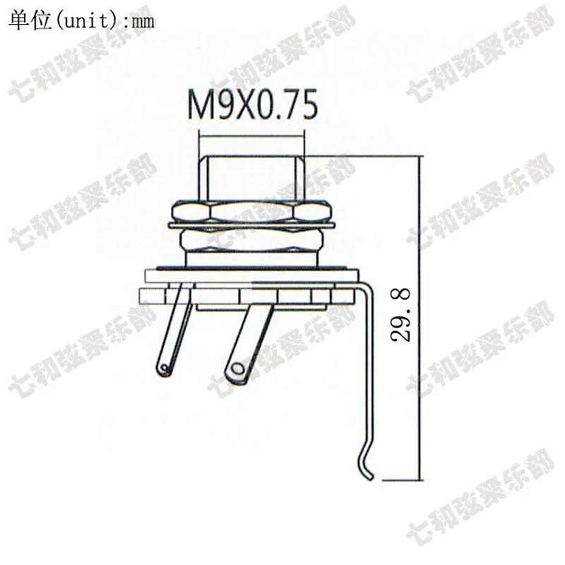 10 шт. золотистый 1/4 &quotмоно-входной разъем для электрической гитары бас-гитары