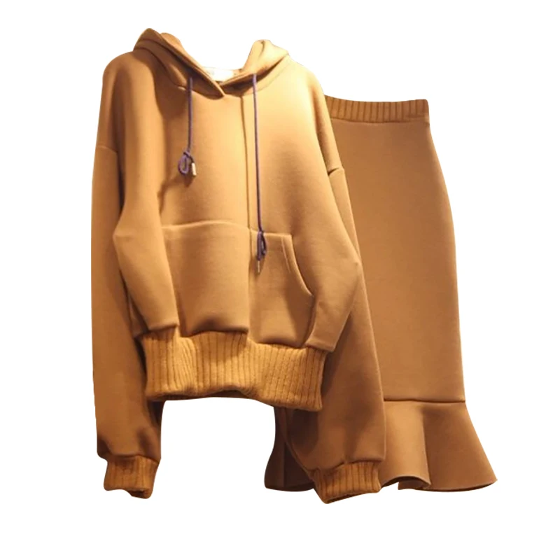 Mapusitom Зима Весна Пуловеры с длинным рукавом Толстовка + Русалка Трубы по колено