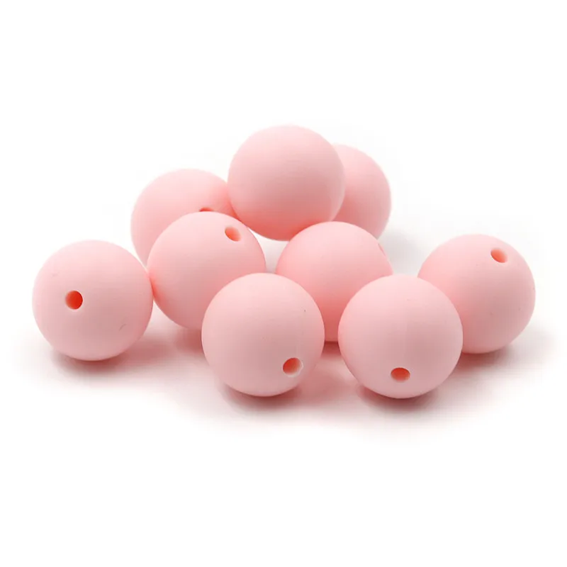 JOJOCHEW 100pcs Candy Pink Silicone Beads Round 9-19mm Food Grade Teething Baby Gift Necklace Making | Мать и ребенок