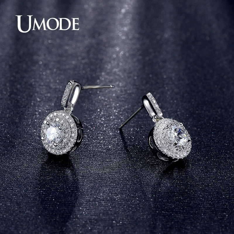 UMODE Новое поступление модные ювелирные изделия белые золотые серьги висячие для
